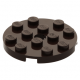LEGO lapos elem kerek lyukkal középen 4x4, sötétbarna (60474)